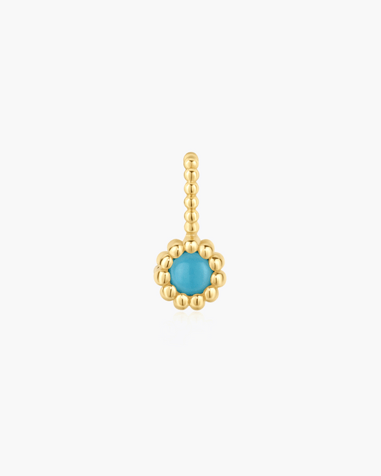 Gold Malachite and Turquoise Charm