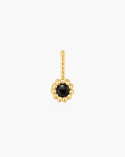 Gold Black Onyx and Mother of Pearl Charm