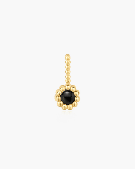 Gold Black Onyx and Mother of Pearl Charm