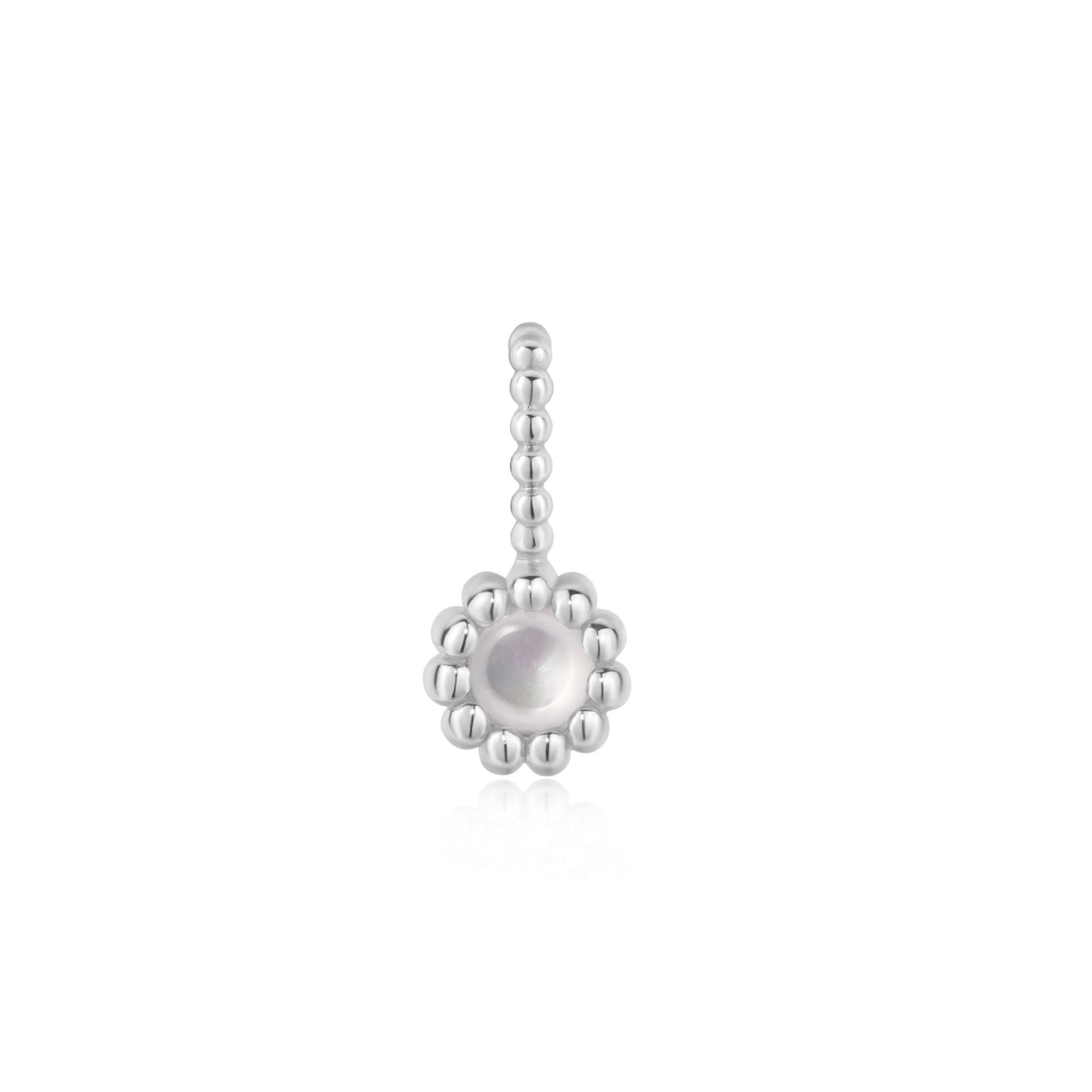 Silver Black Onyx and Mother of Pearl Charm