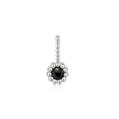 Silver Black Onyx and Mother of Pearl Charm