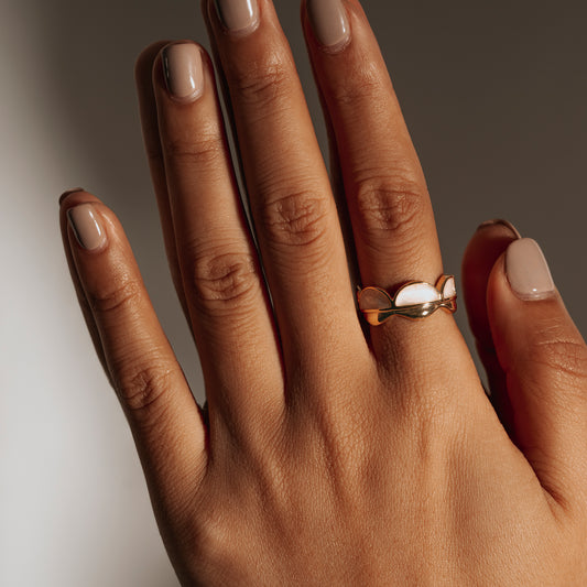 Perri Foia Roseate Wavy Pink Enamel Band