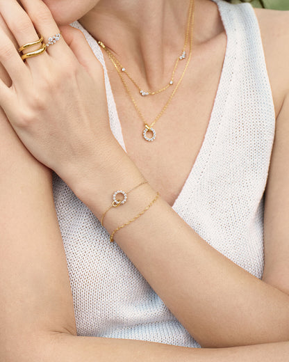 Gold Interlinked Circles Pavé Necklace - Ania Haie