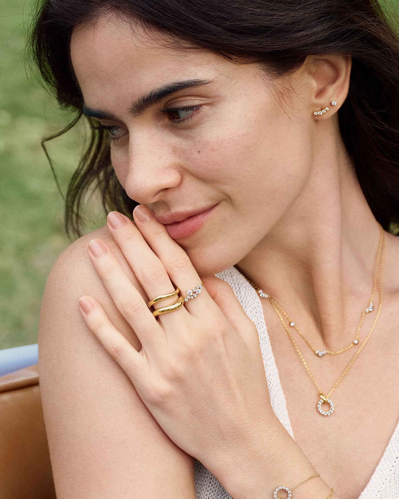 Ania Haie Gold Flower Cluster Pavé Ring