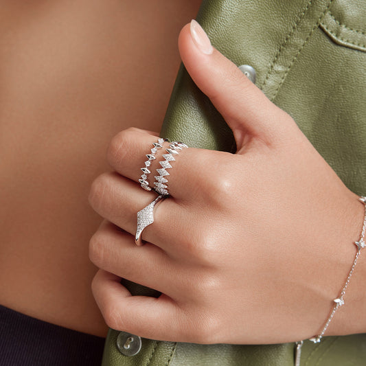 Silver Pavé Sparkle Ring