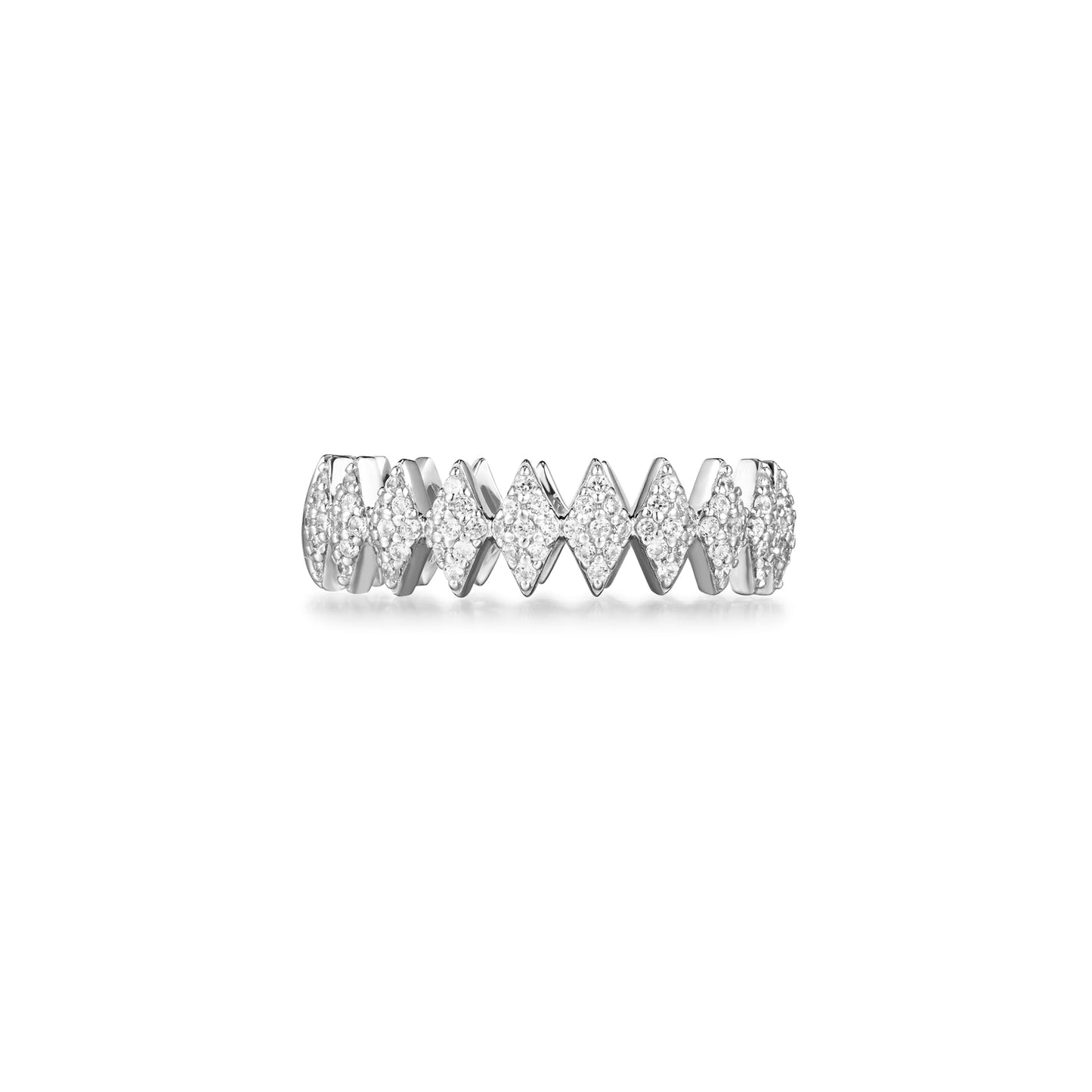 Silver Half Pavé Sparkle Ring
