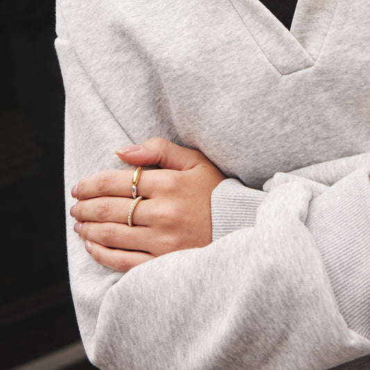 Two-Tone Segmented Puffy Ring