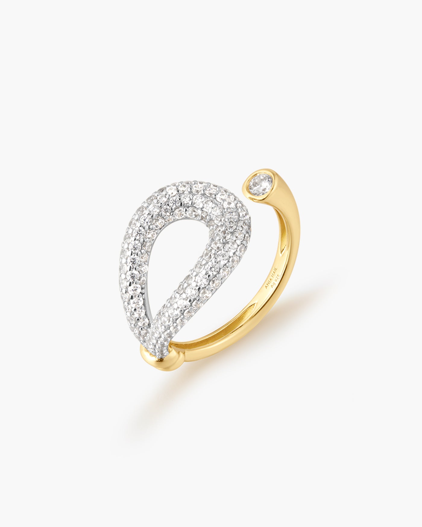 Gold Pavé Knot Adjustable Ring