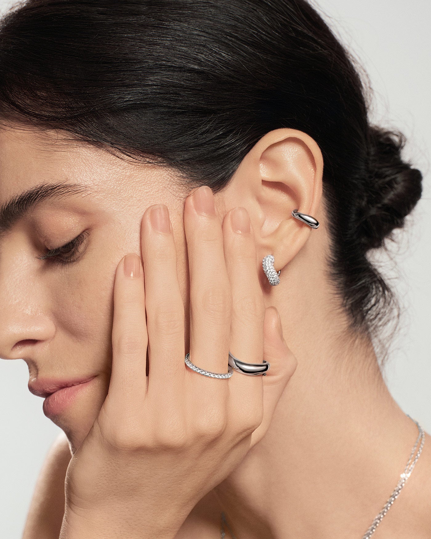 Silver Wave Ear Cuff