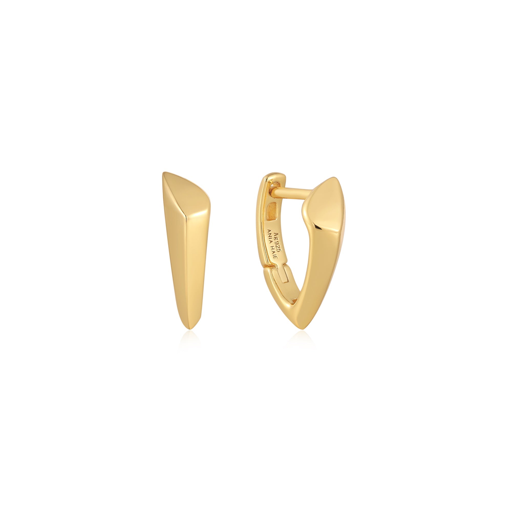 Sterling Silver Gold Plated Wave Double Hoop Stud Earrings By Ania Haie