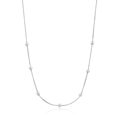 Silver Modern Beaded Necklace