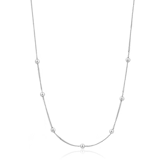 Silver Modern Beaded Necklace