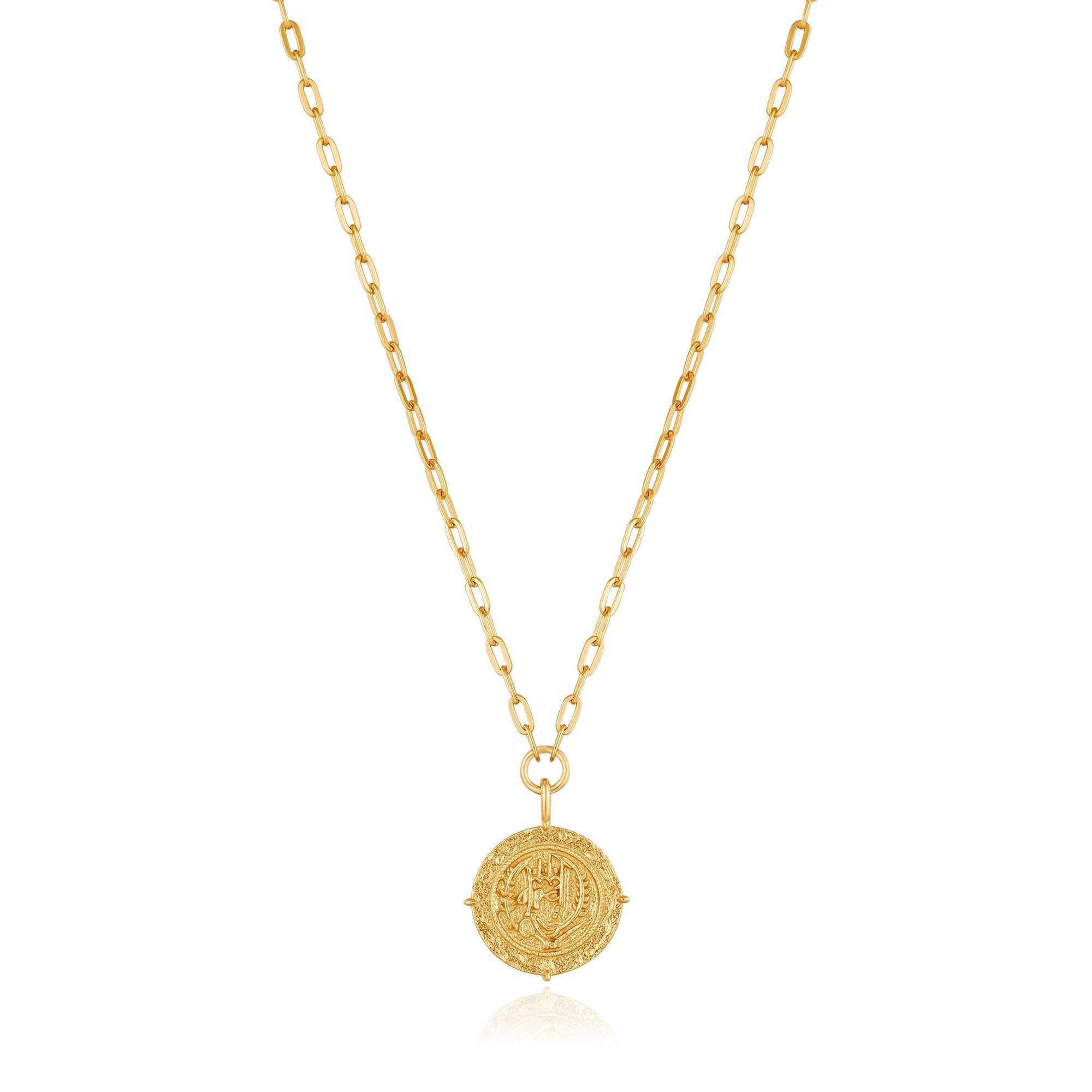 Sterling Silver Gold Plated Eclipse Emblem Necklace By Ania Haie