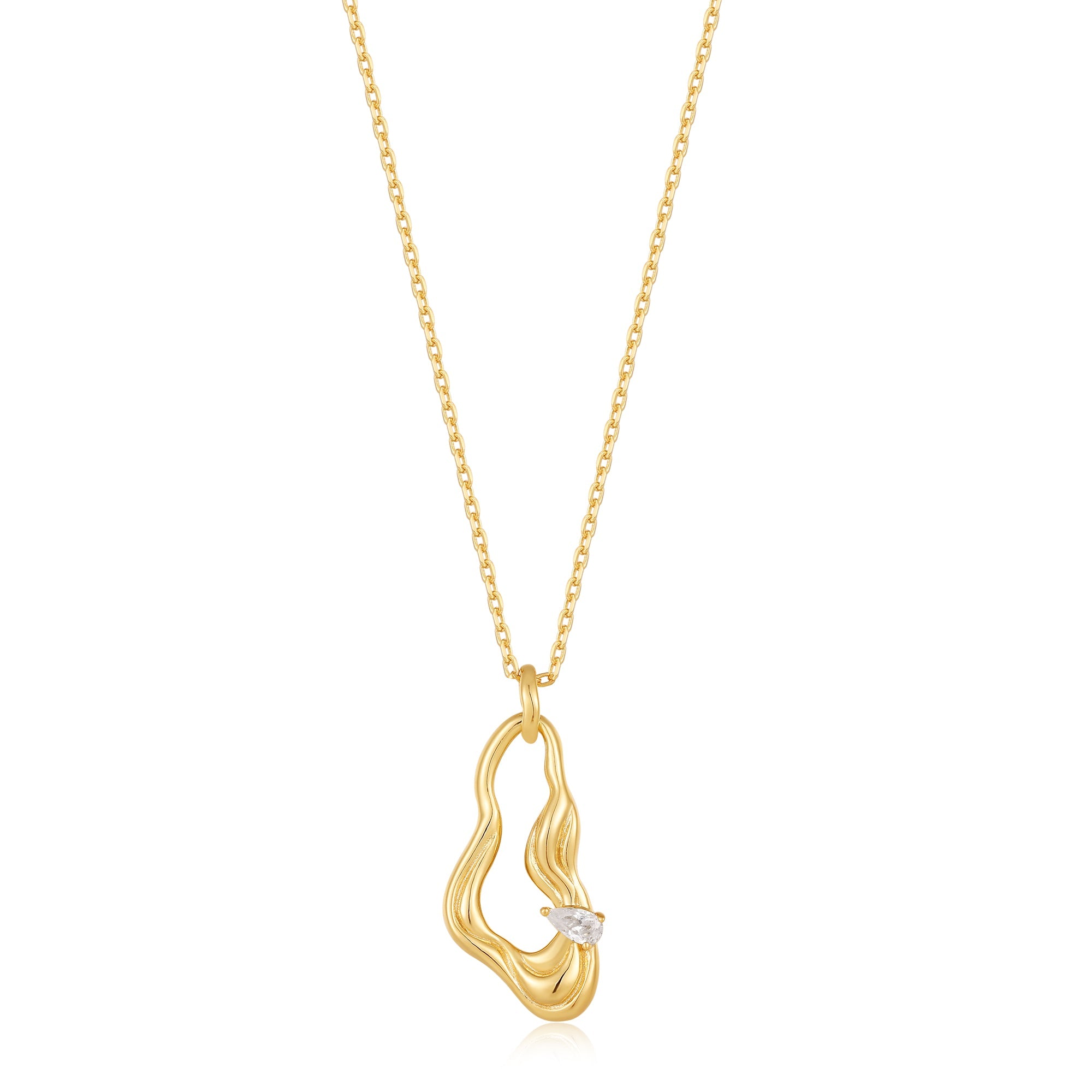 Ania Haie Sterling Silver Link Chain Charm Connector Necklace with Gold Overlay